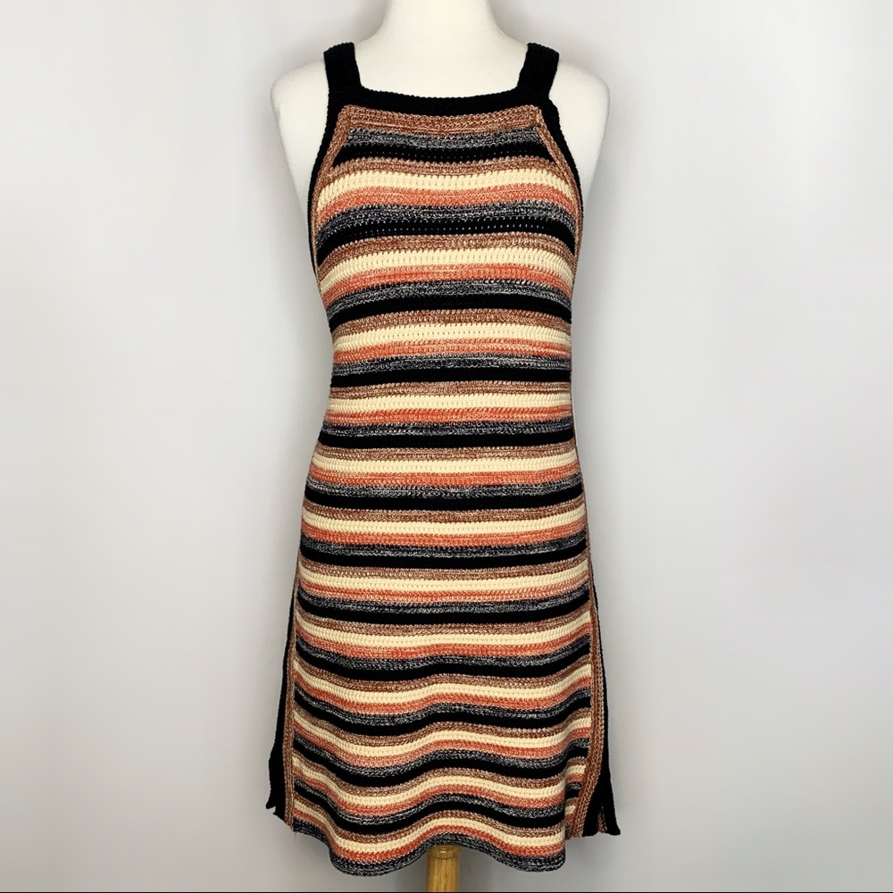 FREE PEOPLE Retro Ruby Dress in Black Combo Size Large
